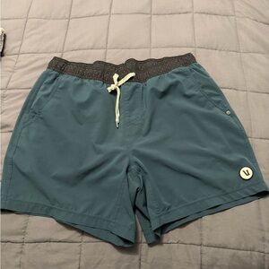 Vuori Men's Teal and Black Athletic Shorts